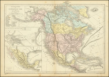 North America and Mexico Map By Drioux et Leroy