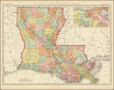 Louisiana Map By Rand McNally & Company