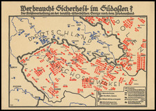 Czech Republic & Slovakia, World War II and Germany Map By Deutscher Lichtbilddienst GmbH