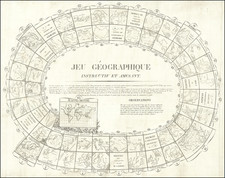 World and Curiosities Map By Auguste Jouvenel