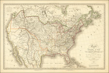 Carte Des Etats Unis De L'Amerique Septentrionale Comprenant aussi Les Territoires a l'ouest du Mississipi Jusqu'au Grance Ocean, le Canada et une partie de la Nouvelle Espagne . . . 1820