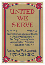 World War I Map By United War Work Campaign