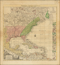 United States and North America Map By Johann Michael Probst