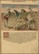 Florida, Portraits & People and Native American & Indigenous Map By Theodor De Bry