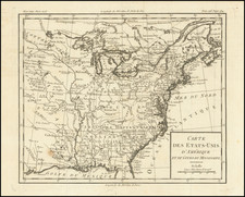 United States, Tennessee and North Carolina Map By Louis Brion de la Tour