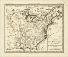 United States, Tennessee and North Carolina Map By Louis Brion de la Tour