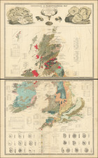 Natural History & Science Map By W. & A.K. Johnston  &  William Blackwood & Sons