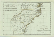 (Southeast United States) Carte de la partie sud, des Etats Unis de L' amerique septentrionale [Map of the southern part of the United States of North America]