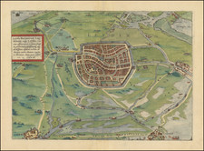 Netherlands Map By Georg Braun  &  Frans Hogenberg