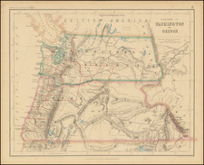Rocky Mountains, Idaho, Montana, Wyoming, Pacific Northwest, Oregon and Washington Map By Henry Darwin Rogers  &  Alexander Keith Johnston