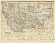 Montana Map By George F. Cram