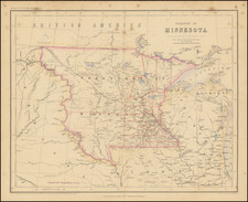 Midwest, Minnesota, Plains, North Dakota and South Dakota Map By Henry Darwin Rogers  &  Alexander Keith Johnston