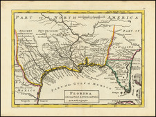 Florida, South, Southeast and Texas Map By Herman Moll