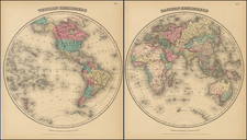 World Map By Joseph Hutchins Colton