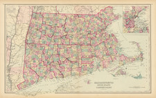 New England, Connecticut, Massachusetts, Rhode Island and Boston Map By O.W. Gray