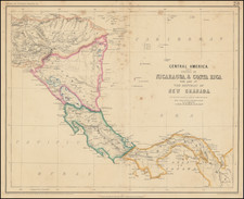 Central America -- States of Nicaragua,  Costa Rica with part of the Republic of New Granada (Panama)