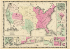 United States and Civil War Map By Alvin Jewett Johnson  &  Ross C. Browning