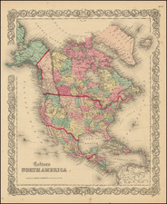 North America Map By Joseph Hutchins Colton