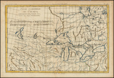 [ Great Lakes - Upper Midwest -- Western Canada ]   Partie Occidentale Du Canada, contenant les cinq Grands Lacs, avec Pays Circonvoisons