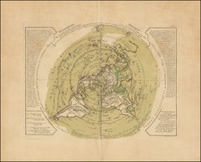 Planisphere Physique ou l'on voit du Pole Septentrional  ce que l'on connoit de Terres et de Mers Avec les Grandges Chaines de Montagnes . . . [Bay or Sea of the West] By Philippe Buache