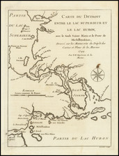 Michigan and Eastern Canada Map By Jacques Nicolas Bellin