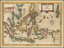 Philippines, Indonesia, Malaysia and Thailand, Cambodia, Vietnam Map By  Gerard Mercator / Jodocus Hondius