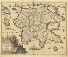 Greece Map By Nicolaes Visscher I