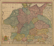 Austria, Poland, Hungary, Czech Republic & Slovakia and Germany Map By Nicolaes Visscher I