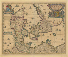 Denmark Map By Nicolaes Visscher I