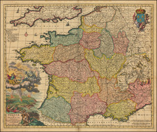 France Map By Nicolaes Visscher I