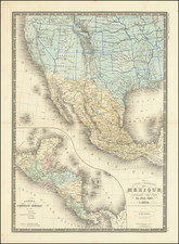 Texas, South Dakota, Southwest, Arizona, Colorado, Nevada, Rocky Mountains, Colorado, Wyoming and California Map By Adrien-Hubert Brué