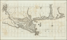 Louisiana, Alabama and Mississippi Map By Andrew Ellicott