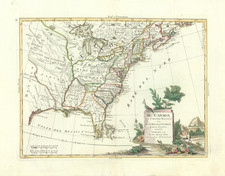 United States and American Revolution Map By Antonio Zatta