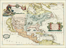 United States, North America and California as an Island Map By Vincenzo Maria Coronelli