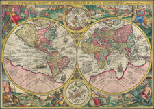 World, World, Celestial Maps and Curiosities Map By Petrus Plancius