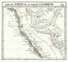 Mexico and Baja California Map By Philippe Marie Vandermaelen