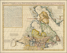 Carte du Canada ou de la Nouvelle France, & des Decouvertes . . .  By Henri Chatelain