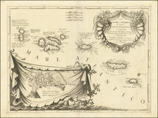 Atlantic Ocean and Portugal Map By Vincenzo Maria Coronelli