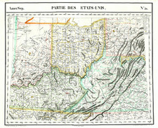 Mid-Atlantic, South, Southeast and Midwest Map By Philippe Marie Vandermaelen