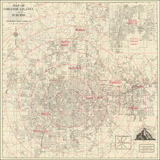 [ Atlanta ]  Mr. Gilmore's Official City Map of Greater Atlanta and Suburbs By Gilmore's Map Co.