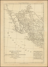 Texas, Southwest, Mexico and Baja California Map By Rigobert Bonne