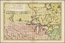 [ Great Lakes - Upper Midwest -- Western Canada ]   Partie Occidentale Du Canada, contenant les cinq Grands Lacs, avec Pays Circonvoisons By Rigobert Bonne