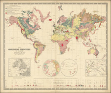 World and Natural History & Science Map By W. & A.K. Johnston