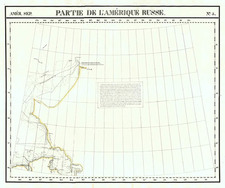 Polar Maps and Alaska Map By Philippe Marie Vandermaelen