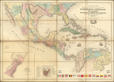 Texas, Mexico and Central America Map By N. Dally