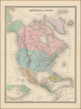 North America Map By J. Andriveau-Goujon