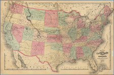 United States Map By Henry Francis Walling  &  O.W. Gray