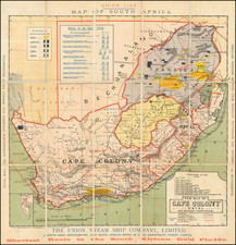 South Africa Map By Union Steam Ship Company / W.B. Whittingham & Co., Lithographers