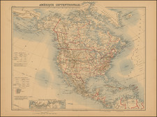 North America Map By Furne, Jouvet et Cie