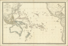 Australia & Oceania, Pacific, Oceania, Hawaii and Other Pacific Islands Map By Adrien-Hubert Brué / J Goujon